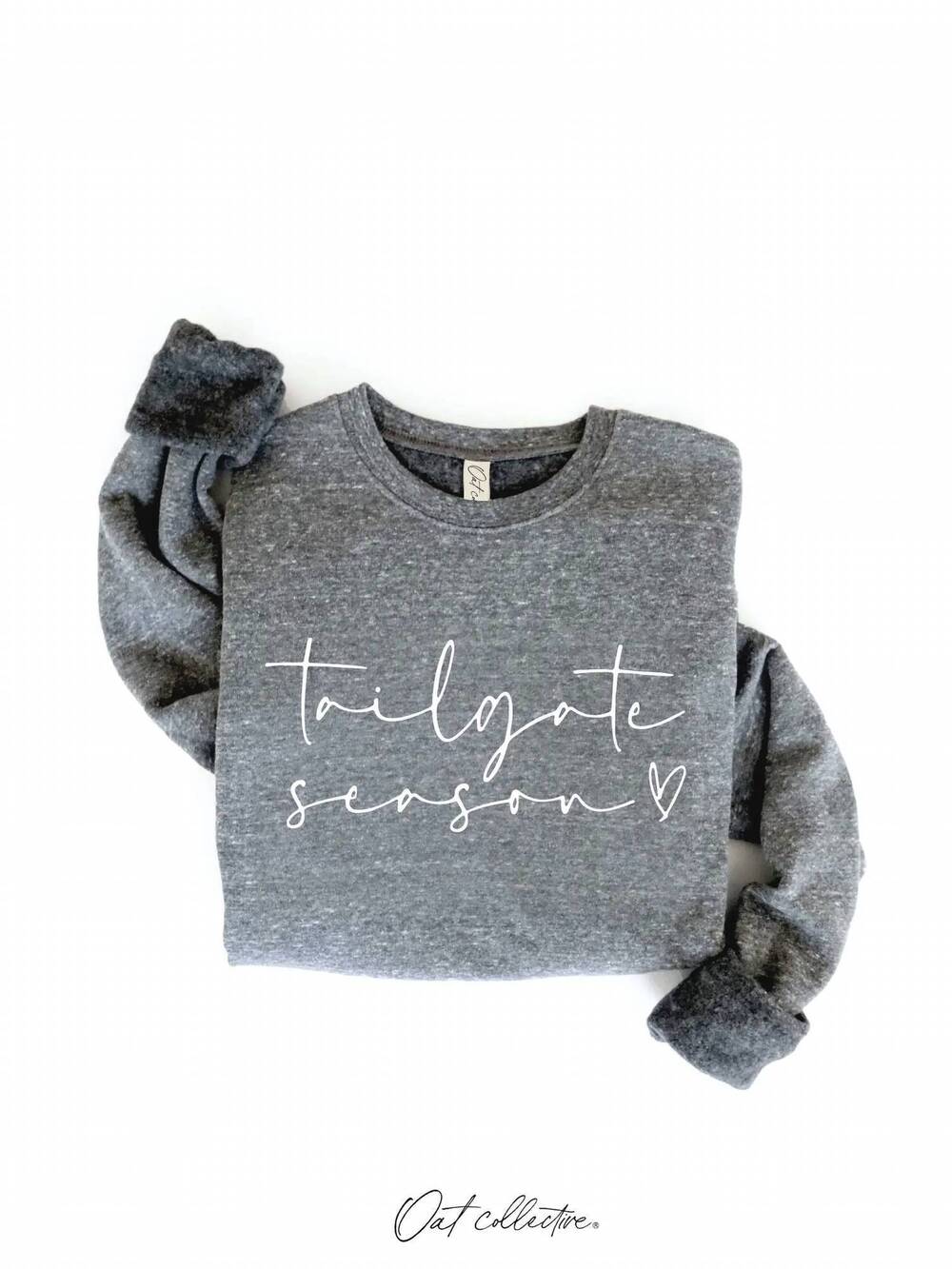 NEW OAT COLLECTIVE women's tailgate season sweatshirt in dark grey